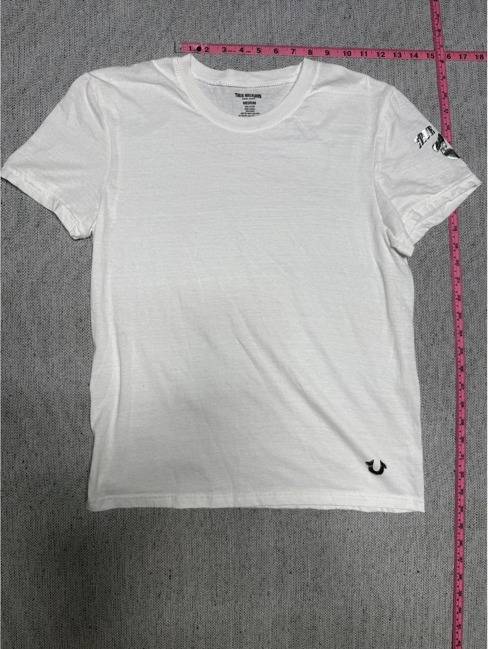 True Religion White Cotton T-Shirt Medium